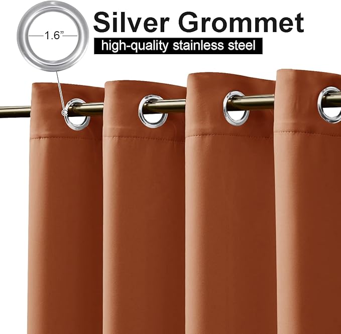 NICETOWN 2 Panels Outdoor Curtains for Patio Waterproof, Grommet Luxury Thermal Insulated Blackout Thermal Insulated Weighted Outdoor Drapes for Pergola, W52 x L108, Mecca Red