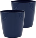 The HC Companies Aria Round Self-Watering Pot - Lightweight Plastic Planter for Herbs & More - Durable Plant Pots for Indoor Plants & Outdoor Plants (6" Sapphire Blue, Pack of 2)
