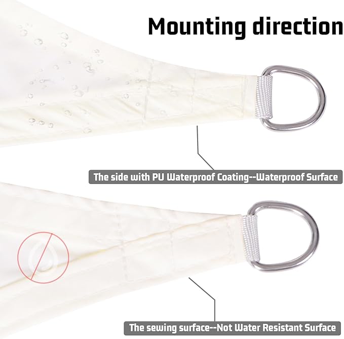LOVE STORY Rectangle 9'x16' Waterproof Sun Shade Sail Canopy UV Block for Outdoor Patio Backyard Carport,Cream(We Make Custom Size)
