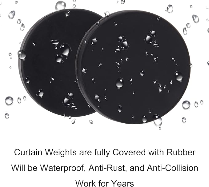 Magnetic Shower Curtain Weights, Rubber Covered Heavy Duty Weights, Prevent Curtain Liner from Blowing Around, Work for Drapery, Tablecloth, Flag, Outdoor Curtain 4 Pairs(Pack of 8)