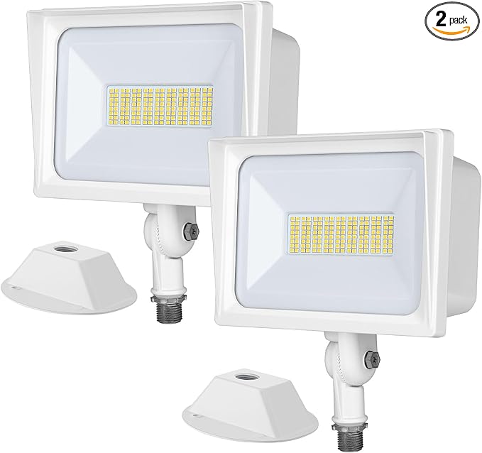 DEWENWILS 2-Pack 65W Flood Lights Outdoor, 6670 LM Super Bright Security Light Switch Controlled, IP65 Waterproof, 5000K LED Flood Light Outdoor for Yard, Garage, Garden, UL Listed