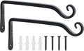 FEED GARDEN Wall Hook Hanging Plant Bracket 10 Inch 2 Pack, Hand-Forged Plant Hanger for Hanging Bird Feeders, Wind Chimes, Flower Baskets, Yoga Mat, Indoor/Outdoor Use, Black