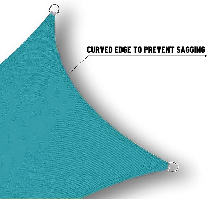 SUNNY GUARD Waterproof Sun Shade Sail 7' x 10' Turquoise Blue Rectangle UV Block Sunshade for Backyard Yard Deck Patio Garden Outdoor Activities and Facility(Customized)