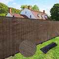 UPGRADE Privacy Fence Screen 5'x42' Brown Outdoor 90% Visibility Blockage 170 GSM Mesh Shade Cover Panels for Backyard,Balcony,Home Decoration with Zip Ties,Customized Avaliable