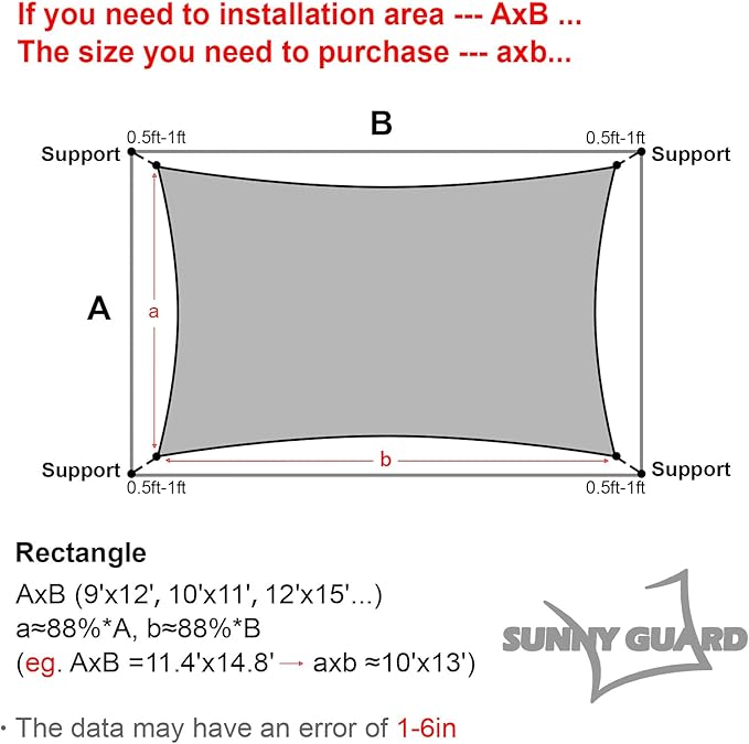 SUNNY GUARD Custom Size 17'x22' Rectangle Sand UV Block Sunshade for Backyard Yard Deck Patio Garden Outdoor Activities and Facility(Customized)