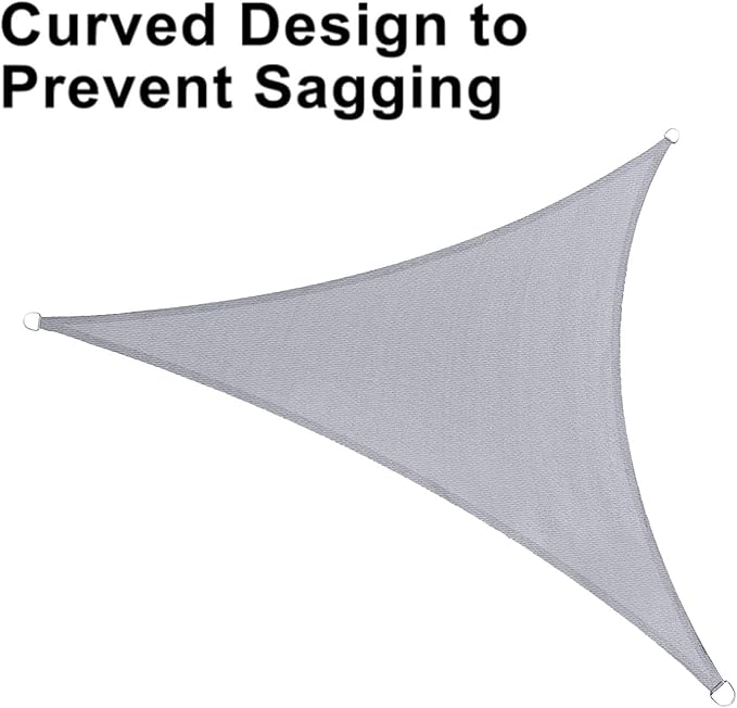 LOVE STORY Custom Size 14'x16'x16' Silver Grey Sun Shade Sail Triangle Sunshade Fabric Awning Canopy for Patio Backyard Carport Pergola (Customized)