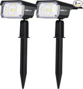 Solar Spot Lights, IP65 Waterproof 40 LEDs Landscape Spotlights,USB & Solar Powered Wall Lights Dark Sensing Auto On/Off,3 Modes Outdoor Solar Garden Lights for Yard Porch 2 Pack
