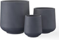 Kante 15.3"+11.6"+8.2" Dia Round Concrete Planter, Large Outdoor Indoor Planter Pots Containers with Drainage Holes and Rubber Plug for Home Garden Patio, Charcoal