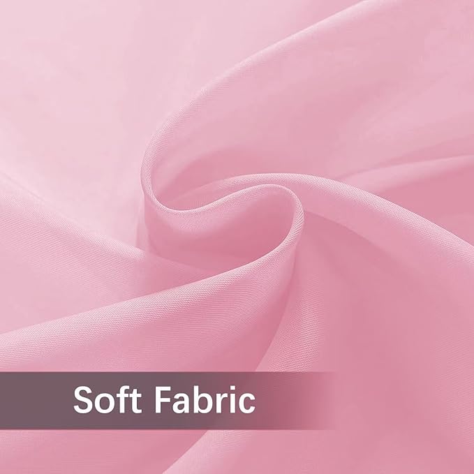 SpaceDresser Waterproof Outdoor Sheer Curtains for Patio - 4 Panels Rod Pocket Indoor Voile Sheer Curtain for Living Room,52W x 108L inch, Light Pink