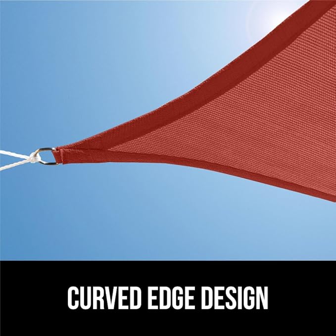 GORILLA GRIP Heavy Duty Sun Shade, UV Protection Fade Tear and Rust Resistant Rectangle Sunshade Canopy, Curved Edges Blocks Sunlight, Breathable Sail, Outdoor Patio, Lawn Garden, 8x10 FT Terra
