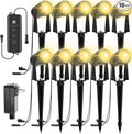 ZYAN Landscape Spotlights with Sensor, 5 Lighting Modes for Brightness Adjustment, Dimmable Timer Auto On Off, Low Voltage Outdoor IP65 Waterproof for Patio Yard Garden Pathway, Warm White (10 Pack)