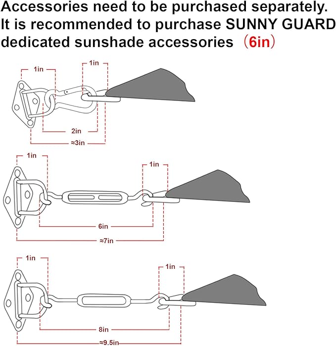 SUNNY GUARD Custom Size 8'x15' Dark Grey Sun Shade Sail Rectangle UV Block Shade for Backyard Yard Patio Deck Garden(Customized)