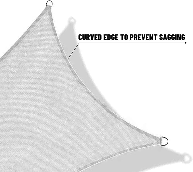 SUNNY GUARD Custom Size 6'x6'x6' Silver Grey Sun Shade Sail Triangle UV Block Shade for Backyard Yard Patio Deck Garden(Customized)