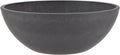 PSW Pot Collection M30DC 12-inch Plastic/Stone/Wood Composite Low Bowl Planter – No Drainage Hole (Drillable), Shallow Indoor/Outer Pot for Succulents, Bonsai, Fairy Gardens, Herbs, Dark Charcoal