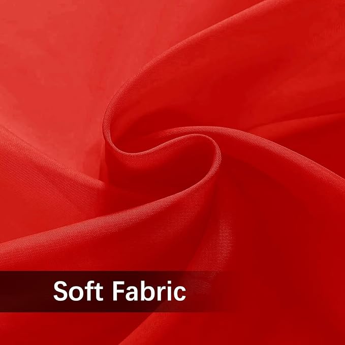 SpaceDresser Waterproof Outdoor Sheer Curtains for Patio - 2 Panels Rod Pocket Indoor Voile Sheer Curtain for Living Room,100W x 84L inch, Red