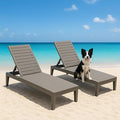Outdoor Chaise Lounge Set of 2,Lightweight Patio Chairs,Waterproof Sun Loungers Chair Outdoor,5-Positions Adjustable Pool Lounge Chair for Garden Beach Patio Poolside Lawn and Deck,Striped Grey