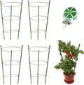 4 Pack Tomato Cage for Garden Plant Support, 24 inches Small Tomato Cages Tomato Trellis with Adjustable Rings, Plant Stakes for Peony Support, Tomato Stakes Rings for Climbing Plants