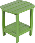 Nalone Adirondack Side Table, 16.5" Outdoor End Table, HDPE Plastic, Small for Patio (Lime)