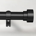 Time Forest Black Curtain Rods for Windows 28 to 48 Inch (2.3-4 Feet), 1 Inch Diameter Adjustable Heavy Duty Curtain Rod, Modern Style Indoor Outdoor Window Drapery Rods with End Caps, Size 32"- 60"