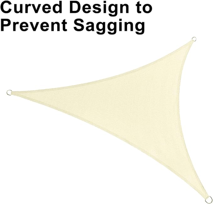 LOVE STORY Custom Size 8'x9'x12' Butter Cream Sun Shade Sail Right Triangle Sunshade Fabric Awning Canopy for Patio Backyard Carport Pergola (Customized)