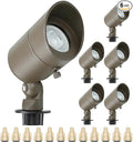 Lumina Lighting® 4W Landscape lighting 12V Landscape Lights Low Voltage Landscape Spotlights Warm White Waterproof Outdoor Replaceable LED Bulb for Garden, Lawn, Porch, Patio and Yard (Bronze, 6-Pack)