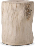 SUNBURY Stump Side Table, Concrete Side Table, Patio Faux Wooden End Table, Beige Stool Plant Stand Holder for Garden Household Living Room­