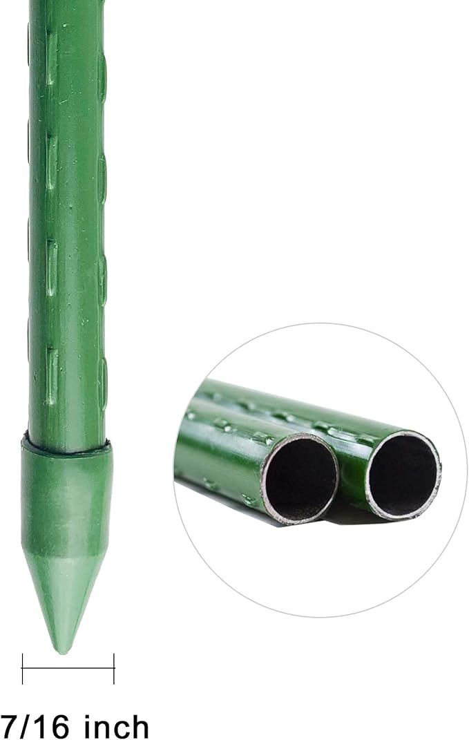 WAENLIR Garden Stakes 48 inch 4ft Sturdy Tomato Stakes, Plant Stakes for Outdoor Plants, Metal Plant Support Sticks for Gardening, Pack of 50