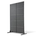 VEVOR Metal Privacy Screen, 44" W x 72" H Freestanding Modern Privacy Fence, Garden Divider Panel with Extended Base & Reinforcement Fixed, Freestanding Outdoor Divider for Garden, Indoor, Courtyard