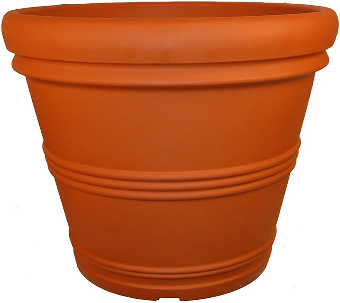 Tusco Products RR155TC Classic Rolled Rim Garden Planter, 15.5", Terra Cotta