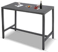Outdoor Bar Table, Patio Console Pub Height Table with Powder Coated Steel Frame, Weather Resistant Waterproof Top for Hot Tub, Balcony, Garden, Yard, Poolside
