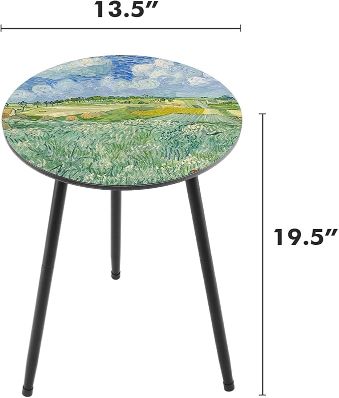 Outdoor Side Table 2 pcs Patio Side Tables for Outside End Tables Small Outdoor Table Round Patio End Table Modern Metal Side Table Outside, Patio, Indoor, Bedroom, Living Room, Small Spaces