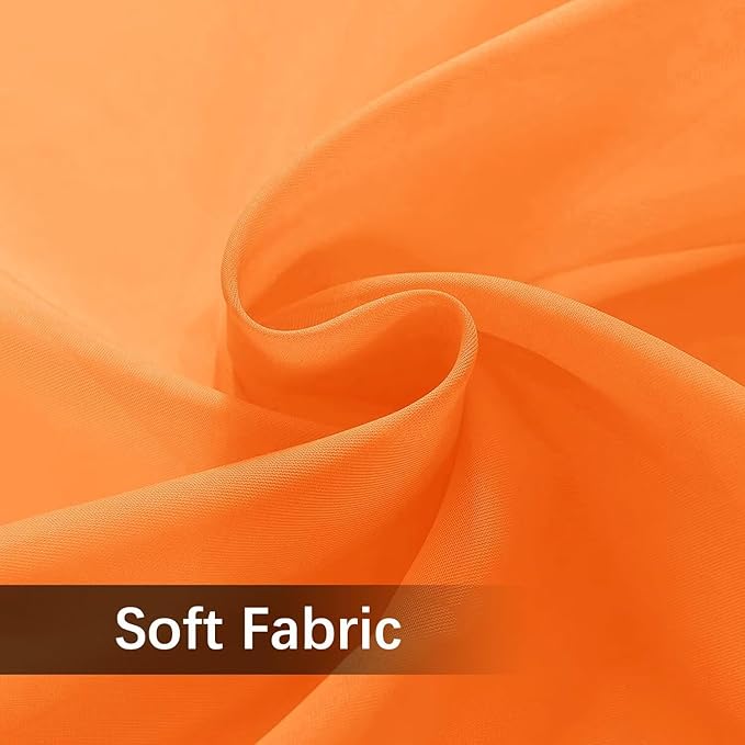 SpaceDresser Waterproof Outdoor Sheer Curtains for Patio - 4 Panels Rod Pocket Indoor Voile Sheer Curtain for Living Room,52W x 120L inch,Orange