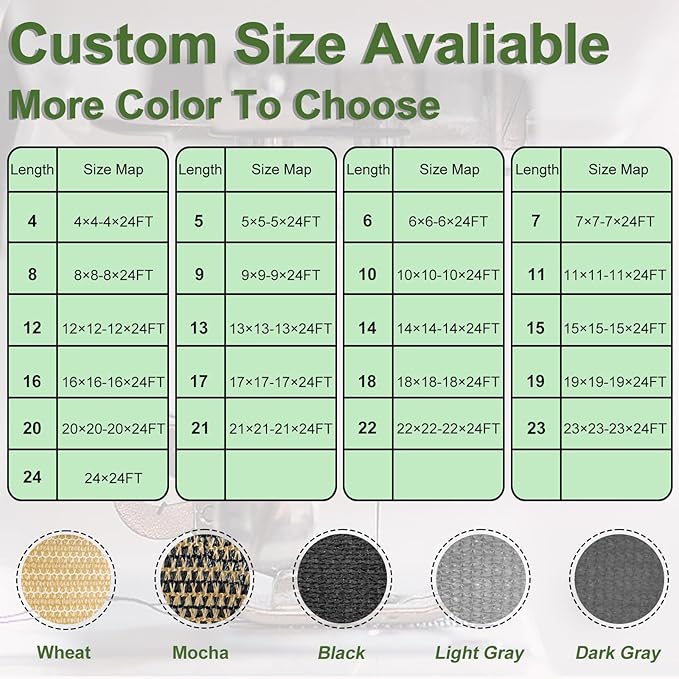 Artpuch Outdoor Pergola Shade Cover 12x24 FT Sun Shade Cloth with Grommets Light Grey 90% UV Protection Canopy Patio Privacy Screen (Customized Available)