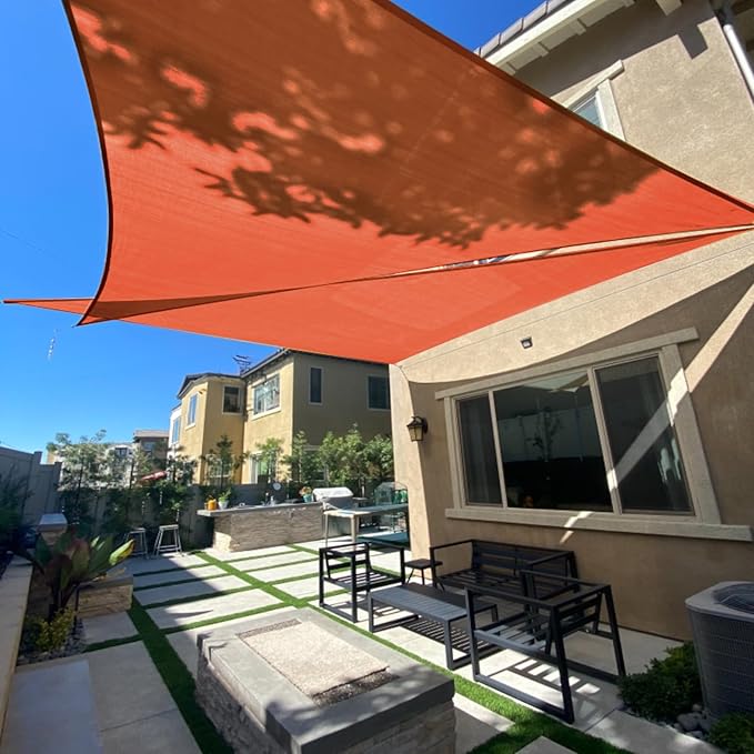 SUNLAX Sun Shade Sail 6' x 8' x 10' Terra Red Rectangle Canopy Sail Shade Cover UV Block Permeable Sunshade Outdoor for Patio Backyard Deck Pergola (We Make Custom Size)