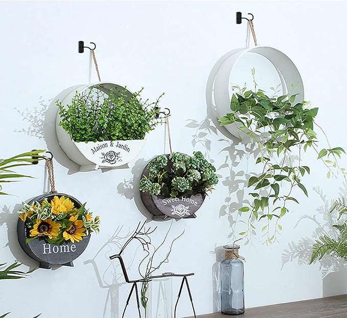 Ceiling Hooks for Hanging Plants 2Pack 2.5in,Wall Plant Hooks for Plants,Lights,Planters,Lanterns,Hanging Bird Feeders,Wind Chimes,Indoor&Outdoor Decoration Black