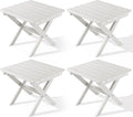 SERWALL Folding Outdoor Side Table Set of 4, Small Adirondack Side Table, White