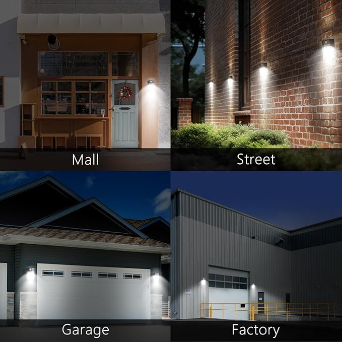 30W LED Wall Pack Light with Dusk to Dawn Sensor, 3600LM, 5000K Daylight, 120Vac Led Porch Lights, IP65 Waterproof Outdoor Security Lighting for Garage Warehouse Garden, ETL Certified, 4 Pack