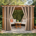 DIVA EN CAMINO DEC Outdoor Patio Curtain Waterproof Darkening Thermal Insulated Indoor Curtains for Bedroom, Porch, Living Room, Pergola, Cabana, W52 x L95, Camel Brown, Set of 2 Panels