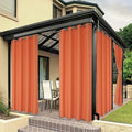 BONZER Outdoor Curtains for Patio Waterproof Thick Privacy Grommet Light Filtering Outside Curtains for Porch Pergola Gazebo Deck, 1 Panel, 54W x 95L inch, Mecca Orange