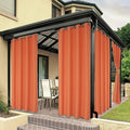 BONZER Waterproof Outdoor Curtains for Patio Porch Pergola Cabana Light Filtering Privacy Grommet Indoor Curtain Panels for Bedroom Living Room, 1 Panel, 54W x 108L inch, Mecca Orange
