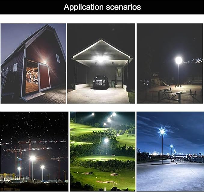 2Pack LED Flood Light Outdoor,250W LED Work Light 25500lm with 6FT US Plug,IP66 Waterproof Exterior Security Lights,6000K Daylight White Outside Floodlights Slim Design for Playground Yard