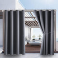 Water Proof Outside Curtains with Grommet Top for Porch, W52 x L72 Thermal Insulated Washable Light Block Outdoor Divider Drapes for Patio Gazebo Deck Pool Area Pergola Cabana (Gray, 2 Panels)