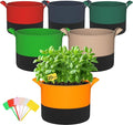 6-Pack 20 Gallon Grow Bags - 350G Heavy Duty Thickened Colorful Potato Grow Bags with Handles, Felt Nonwoven Garden Fabric Bags Gardening Pots for Vegetable Fruit Flowers Herbs Tomato Growing