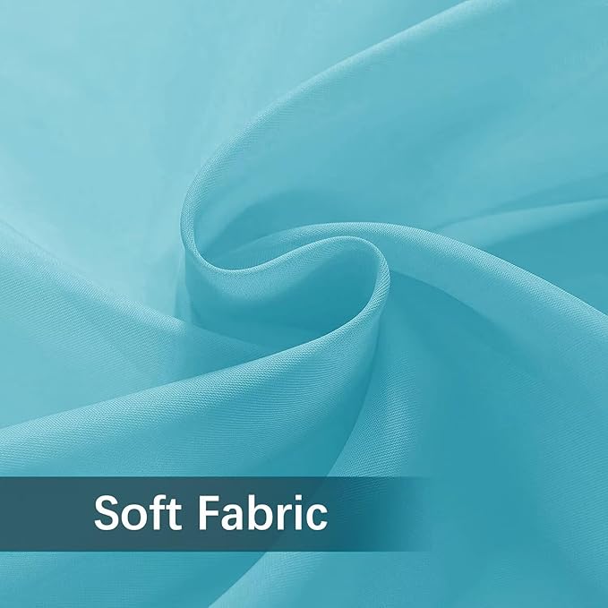 SpaceDresser Waterproof Outdoor Sheer Curtains for Patio - 4 Panels Rod Pocket Indoor Voile Sheer Curtain for Living Room,52W x 120L inch,Aqua