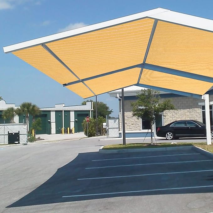 Eden's Decor Straight Flat-Edged Sun Shade Sail Rectangular 10' x 22' Wheat UV-Blocking Outdoor Canopy Fabric Cloth Awning for Pergola Patio Garden Backyard Custom Size