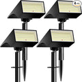 Koicaxy Solar Lights Outdoor Waterproof 4 Pack IP65, 100 LEDs 4 Light Modes, Higher Charging Efficiency, Auto On/Off Solar Landscape Spotlights for Garden Decor Yard Pathway Patio - Cool White