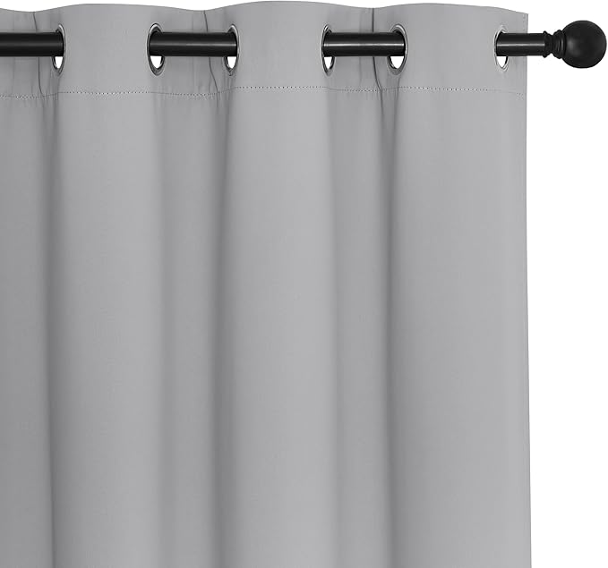 NICETOWN Blackout Patio Curtains 100 x 144 Inches Long for Sliding Door Extral Wide Blackout Curtain Panels Thermal Insulated Room Divider - Grommet Top, 100" W x 144" L, 1 Panel, Silver Grey