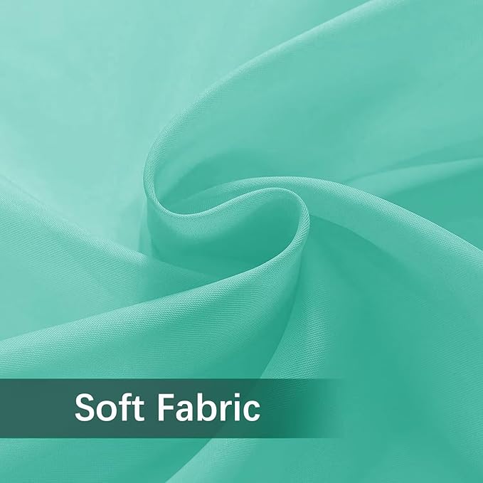 SpaceDresser Waterproof Outdoor Sheer Curtains for Patio - 4 Panels Rod Pocket Indoor Voile Sheer Curtain for Living Room,52W x 120L inch,Turquoise