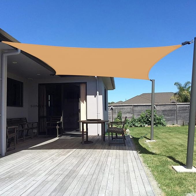 SUNNY GUARD Custom Size 10'x16' Peach Fuzz Sun Shade Sail Rectangle UV Block Shade for Backyard Yard Patio Deck Garden(Customized)