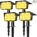 Solar Spot Lights Outdoor with 60 LED & Auto On/Off, 4 Pack Solar Lights Outdoor Waterproof IP68 with 3 Lighting Modes, 2-in-1 Solars Landscape Light for Outside, Garden, Yard(Warm White)